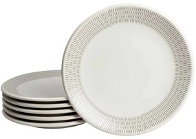 Set 6 farfurii desert Alb Pur cu model diamant, 20 cm