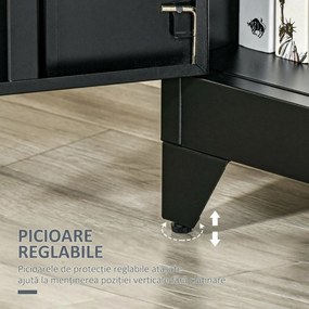 HOMCOM Dulapior Multifunctional cu 2 Usi Stil Industrial, Dulapior Metalic pentru Casa si Garaj - Gri | Aosom Romania