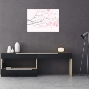 Tablou - Flori roz (70x50 cm)