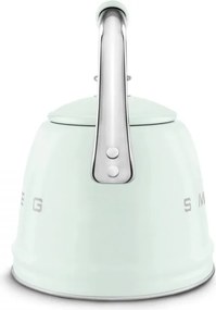 Ceainic cu fluier Smeg CKLW2001PG, 2,3 l, pentru plite cu inducție, mâner care nu se încălzește, oțel, verde pastel