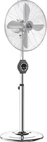 HOMCOM Ventilator pe picior cu înălțime reglabilă 120-135 cm, oscilație 75°, temporizator 7,5H, telecomandă, mod somn, argintiu | Aosom Romania