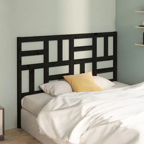 vidaXL Tăblie de pat, negru, 126x4x104 cm, lemn masiv de pin