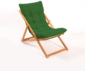 Scaun gradina Relax haaus V1, Verde/Natural, L 59 x l 44 x H 90 cm