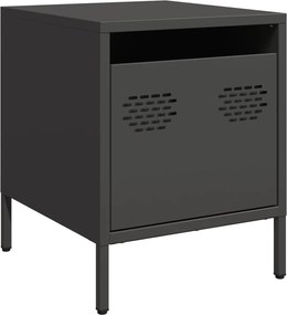 vidaXL Noptieră, negru, 35x39x43,5 cm, oțel