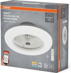 Osram - Plafonieră LED dimabilă cu ventilator SMART+, 75 W, 230 V, Wi‑Fi + telecomandă
