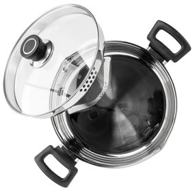 Cratiță Luigi Ferrero Sophia FR-3405, 24x13 cm, 5.4 l, Oțel 18/10, Capac din sticlă, Inducție, Inox