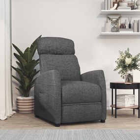289697 vidaXL Fotoliu rabatabil, gri închis, material textil