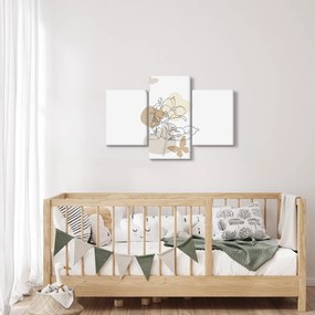 Tablou - Flori bej cu fluture N⁰1 (90x60 cm)