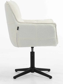 HR560CROSS Scaun Crem din Boucle cu Bază Neagră