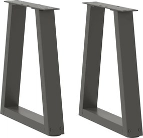 vidaXL Picioare pentru măsuță de cafea în formă de V, 2 buc., antracit, 38x(42-43,3) cm, oțel