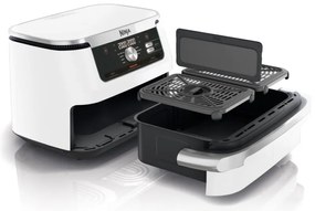 Friteuza dubla cu aer cald Ninja AF500EUWH, 10.4 L, 7 programe, Timer, Zone independente, Alb