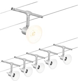 Paulmann 94136 - Set 5xGU5,3/10W, sistem complet de iluminat pe cablu SHEELA, 230V, crom