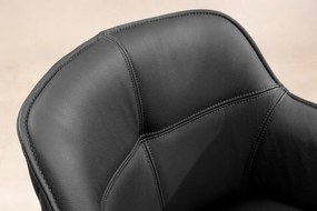 Set 2 scaune Pivotante, Piele Naturala Neagra, Euphoria