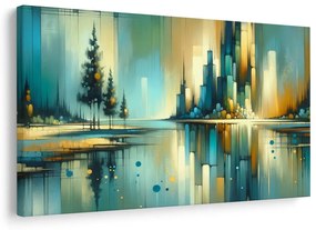 Tablou peisaj urban reflectat