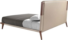 Pat dublu tapitat design LUX din lemn si piele sintetica Mink 180x200cm