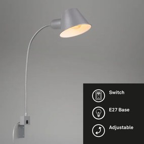 Lampă flexibilă de perete Briloner 2079-014 1xE27/10W/230V argintiu