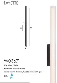 Aplica LED baie iluminat elegant IP44 Fayette H-91cm
