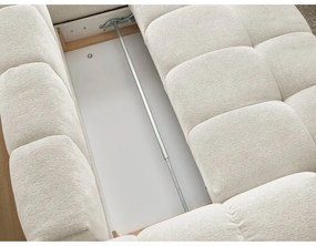 Colțar alb extensibil/cu spațiu de depozitare cu tapițerie din chenille (cu colț pe partea dreaptă/în formă de ”L”) Everest – Bobochic Paris