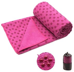 Prosop yoga anti-alunecare cu geanta cadou-pink