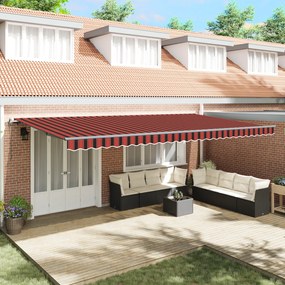 vidaXL Pergola Automată Retractabilă Portocalie și Maro, 600 x 300 cm