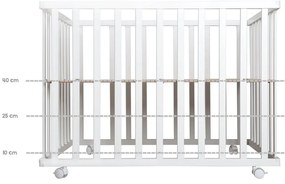 Țarc pentru copii alb cu roți 100x75 cm Style – Roba