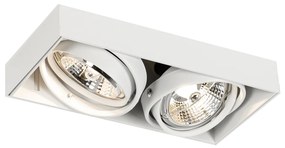 Set de 6 spoturi încastrate albe GU10 70mm cu 2 lumini fără ramă - Oneon