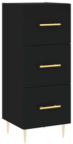828589 vidaXL Servantă, negru, 34,5x34x90 cm, lemn compozit