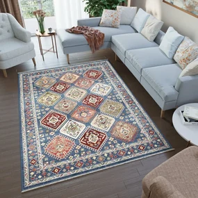 Covor de epocă de designer în albastru Latime: 200 cm | Lungime: 305 cm