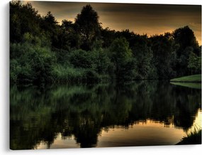 Tablou cu lac în pădure (70x50 cm)
