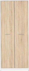 Dulap NEPO PLUS, stejar sonoma/alb, PAL, cu 2 usi, 80x55x197 cm
