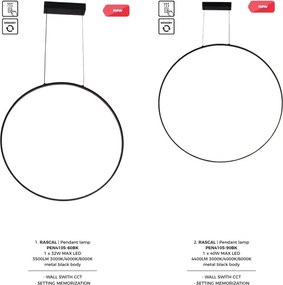Lustra circulara suspendata LED CCT RASCAL 90cm