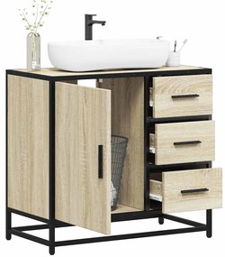 vidaXL Dulap de chiuvetă baie stejar sonoma 65x33x60 cm lemn prelucrat