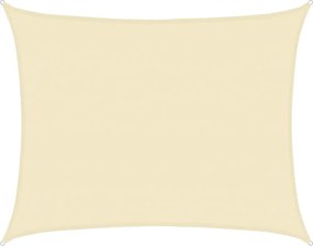 vidaXL Pânză parasolar, crem, 6x7 m, HDPE, 160 g/m²
