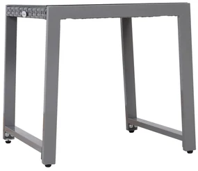 Outsunny Masă de Cafea pentru Terasă și Grădină cu Cadru din Aluminiu și Ratan PE, Suprafață Acoperită cu Sticlă, 50x50x50cm, Gri | Aosom Romania