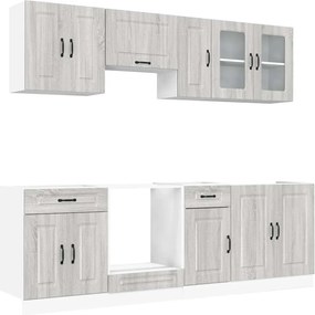 vidaXL Set de dulapuri de bucătărie 8 piese „Kalmar” lemn Sonoma gri