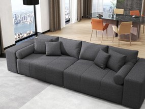 Canapea extensibilă dumonde cu ladă de depozitare si sezut confortabil din spuma high-density, Marbela Enjoy Grafit XXL 295x100 cm