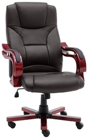 20560 vidaXL Scaun de birou, maro, piele naturală