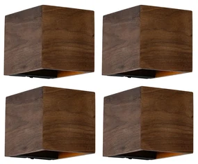 Set de 4 aplice inteligente din lemn de nuc cu Wi-Fi G9 - Transfer