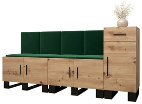 Set mobilier pentru hol Amanda 17 (Stejar artisan + verde). 1086007