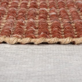 Covor tip traversă roșu reversibil/țesut manual din amestec de iută 60x230 cm Jute Ombre Red – Flair Rugs