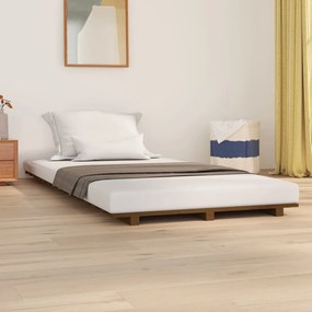 824591 vidaXL Cadru de pat, maro miere, 90x190 cm, lemn masiv de pin
