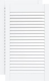 vidaXL Uși dulap design lambriu 2 buc. alb 69x39,4 cm, lemn masiv pin