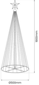 Decorațiune de Crăciun LED RGBW pentru exterior, reglabilă, LED/4W/230V, 180 cm, IP44 + telecomandă