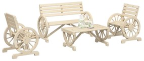 vidaXL Set mobilier de grădină, 4 piese, lemn masiv de brad