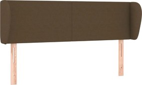 vidaXL Tăblie de pat cu aripioare maro închis 147x23x78/88 cm textil