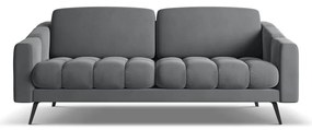 Canapea gri cu tapițerie din catifea 202 cm Nalu – Makamii