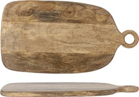 Platou de servire din lemn de mango, natur, cu finisaj lucios și mâner rotund, 45x2x24 cm, „Nonnie"