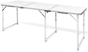 Masă camping din aluminiu reglabilă 180 x 60 cm