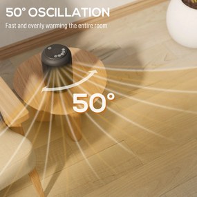 HOMCOM Încălzitor electric cu 3 moduri și temporizator 24h, 14x14x21.5 cm, Negru | Aosom Romania