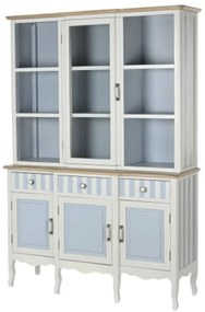 Vitrina, bleu, din lemn de paulownia, Charme
